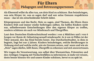 Hände weg! Regeln für die Sicherheit des Körpers