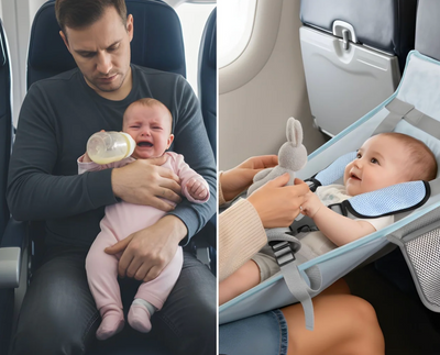 Die ergonomische Flugsitzhalterung, die die Wirbelsäule Ihres Babys schützt und Ihnen beide Hände zurückgibt.