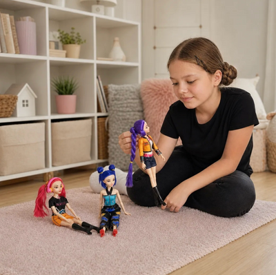 K-Pop Singing Dolls 3er-Set, drei Puppen, die Golden singen