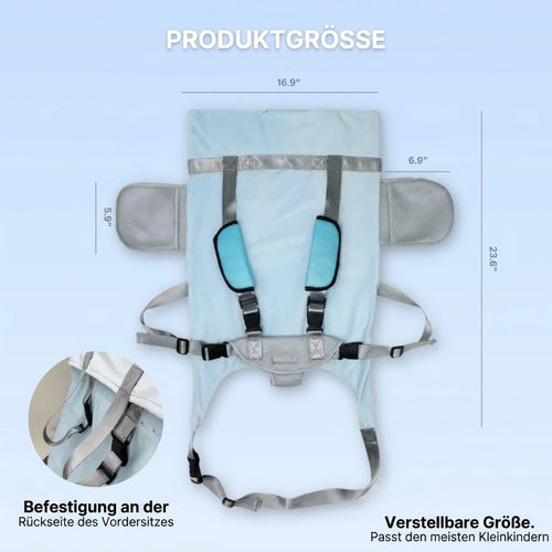 Die ergonomische Flugsitzhalterung, die die Wirbelsäule Ihres Babys schützt und Ihnen beide Hände zurückgibt.