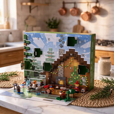 Minecraft Adventskalender aufgestellt in der Küche