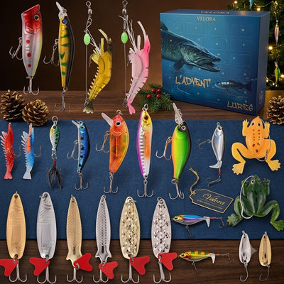 Angel Adventskalender 2026 | 24 Köder und Zubehör für Angler