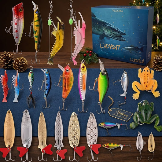 Angel Adventskalender 2026 | 24 Köder und Zubehör für Angler