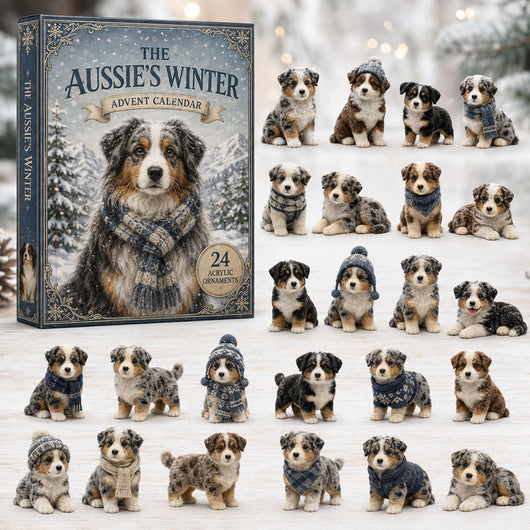 Australian Shepherd Adventskalender 2026 | 24 Aussie-Anhänger im Winterlook
