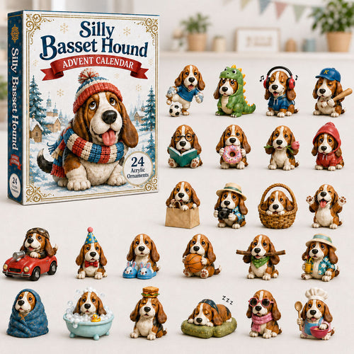 Basset Adventskalender 2026 | 24 lustige Basset-Anhänger