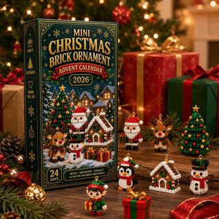 Baustein Adventskalender 2026 | 24 Mini-Weihnachtsanhänger zum Bauen