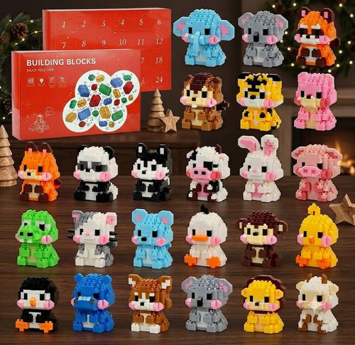 Bausteine Adventskalender 2026 | 24 Mini-Tiere zum Bauen
