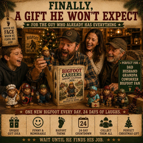Bigfoot Adventskalender 2026 | 24 Bigfoot-Figuren bei der Arbeit