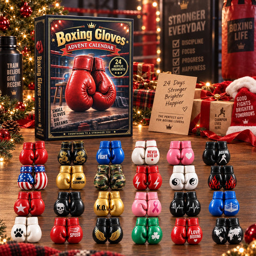 Boxen Adventskalender 2026 | 24 Boxhandschuh-Anhänger aus Acryl