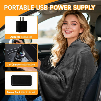 Kabellose Heizdecke mit Powerbank-Tasche