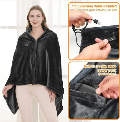 Kabellose Heizdecke mit Powerbank-Tasche