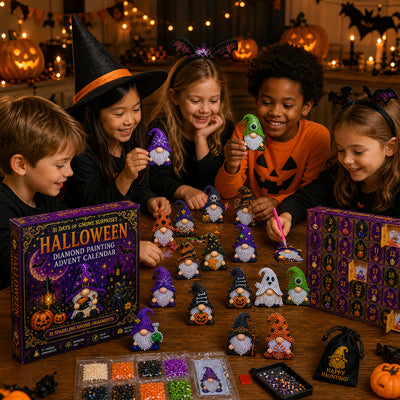 Diamond Painting Adventskalender 2026 | 31 Halloween-Wichtel zum Selbermachen