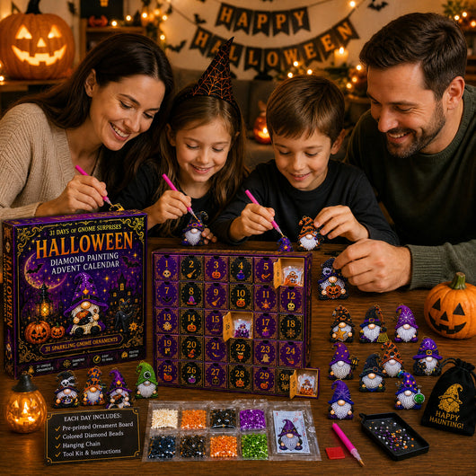 Diamond Painting Adventskalender 2026 | 31 Halloween-Wichtel zum Selbermachen
