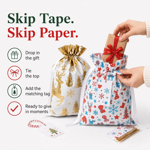 Geschenkbeutel mit Anhängern | Nie wieder ein Geschenk einpacken