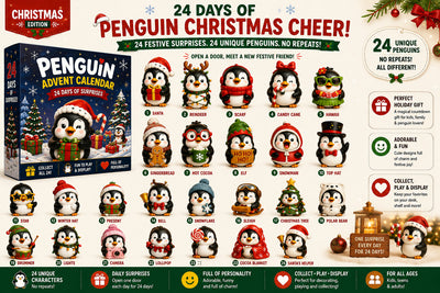 Pinguin Adventskalender 2026 | 24 verschiedene Pinguin-Figuren