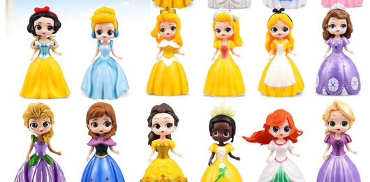 Alle zwoelf Prinzessinnenfiguren aus dem Adventskalender