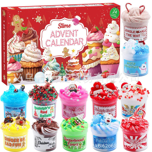Schleim Adventskalender 2026 | 24 verschiedene Slimes in Weihnachtsfarben