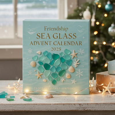 Seeglas Adventskalender 2026 | 24 Stücke mit Botschaften über Freundschaft